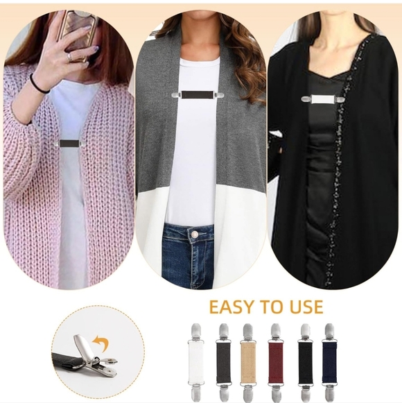 Adjustable Elastic Cinch Clip Straps in Multi-Color with Stretchy Fabric 6pc Set - Picture 6 of 7